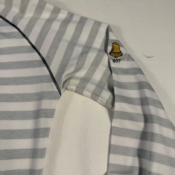 Footjoy FJ Golf Hoodie Long Sleeve Striped White Gray Womens Size S - Picture 12 of 14